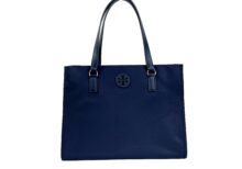 Monpre Navy Ella Small Nylon Tote Bag – Compact & Stylish Everyday Purse