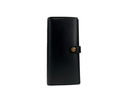 Monpre Black Leather Vitello Long Snap Wallet – Elegant & Functional Everyday Accessory