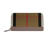 Monpre Check Large Zip Around Wallet – Stylish & Secure Everyday Organizer